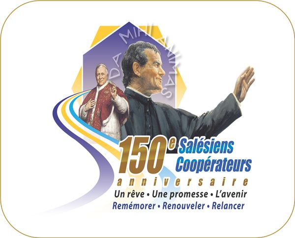 Logo du 150e anniversaire en français : Un rêve, une promesse, l'avenir – Remémorer, Renouveler, Relancer